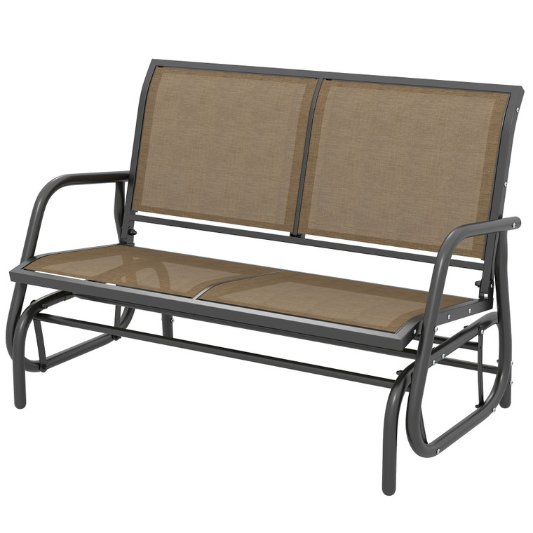 2-Person Outdoor Glider Bench, Patio Double Swing Rocking Chair Loveseat with  Steel Frame, Light M P295-84A-076V00LN