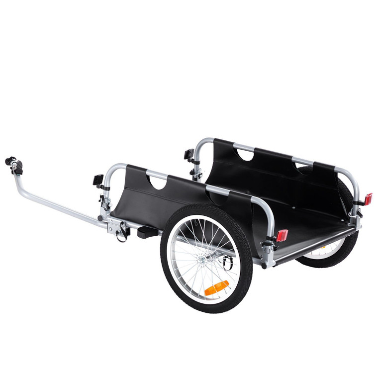 Bike Cargo Trailer, 100 lbs Load Capacity, Heavy-Duty Bicycle Wagon Cart, Foldable Compact Storage  E415-CGKHZLHJ100BHMDBAV0