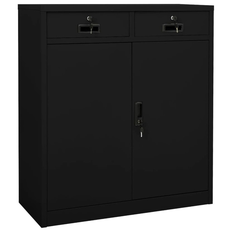  Office Cabinet Black 35.4"x15.7"x40.2" Steel A949-336411