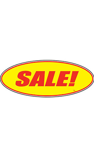 Oval Windshield Slogan Sticker - "Sale!"zoom