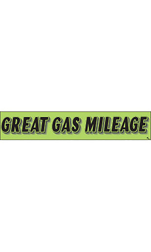 Rectangular Slogan Windshield Sticker - Green - "Great Gas Mileage"zoom