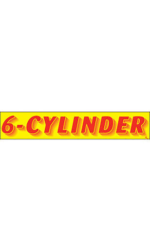 Rectangular Slogan Windshield Sticker - "6-Cylinder"zoom