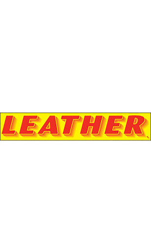 Rectangular Slogan Windshield Sticker - "Leather"zoom