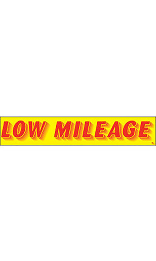 Rectangular Slogan Windshield Sticker - "Low Mileage"zoom