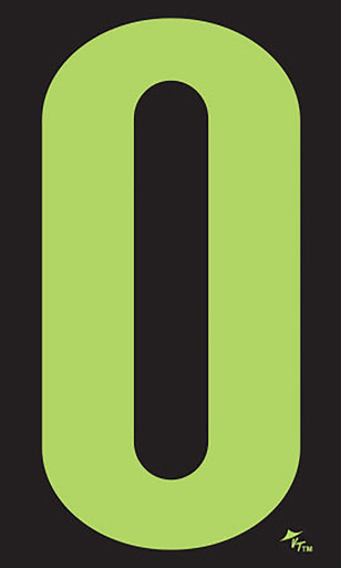 9 ½ inch Windshield Numbers And Symbols - Neon Green/Blackzoom