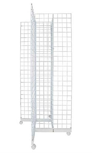 White 4-Way Wire Grid Tower with Base and Casterszoom