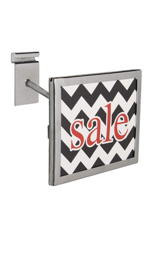 Rectangular Chrome Faceout Sign Holder for Wire Gridzoom