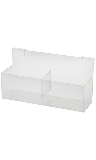 Clear Acrylic Double Display Bin for Slatwall or Wire Gridzoom