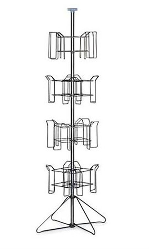 4-Tier Chrome Rotating Standing Literature Rackzoom