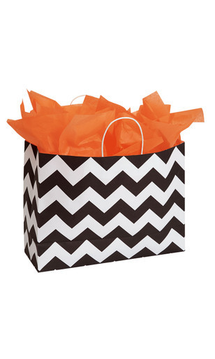 Large Classic Chevron Paper Shopping Bags - Case of 100zoom
