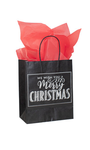 Medium Merry Christmas Paper Shopping Bags - Case of 100zoom