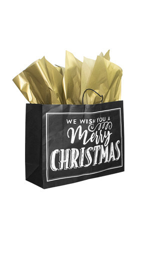 Large Merry Christmas Paper Shopping Bags - Case of 100zoom