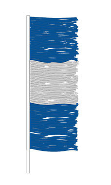 Blue/Silver Metallic Fringe Antenna PennantHiRes