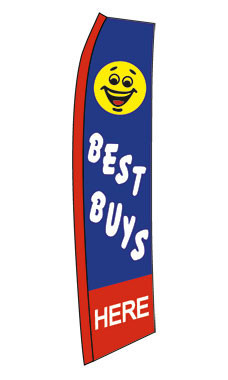 Yellow, Red, White, Blue "Best Buys" Wave FlagHiRes