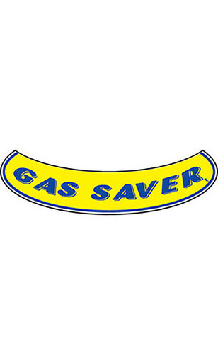 Smile Windshield Slogan Sticker - Blue/Yellow - "Gas Saver"zoom