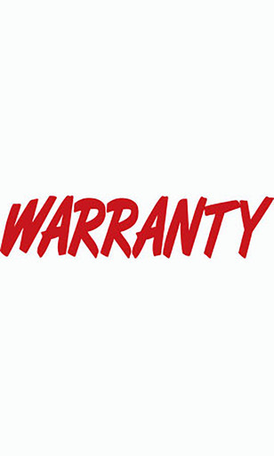 Designer Cut Windshield Slogan Sticker - Red/White - "Warranty"zoom