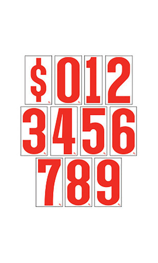 5 ½ inch Red/White Windshield Number Kitzoom