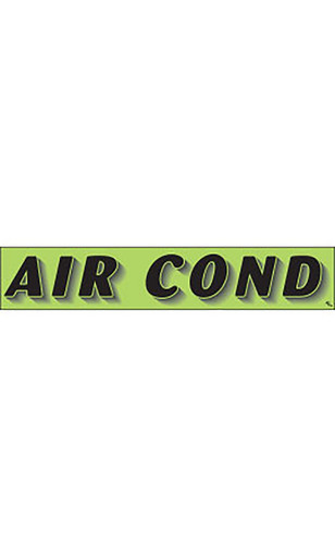Rectangular Slogan Windshield Sticker - Green - "Air Conditioning"zoom