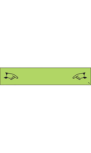 Rectangular Slogan Windshield Sticker - Green - "Fingers Pointing"zoom