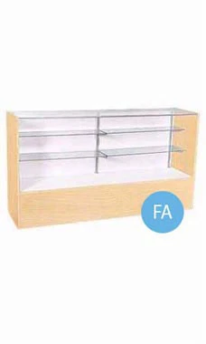48 inch Full Vision Maple Display Case Assembled