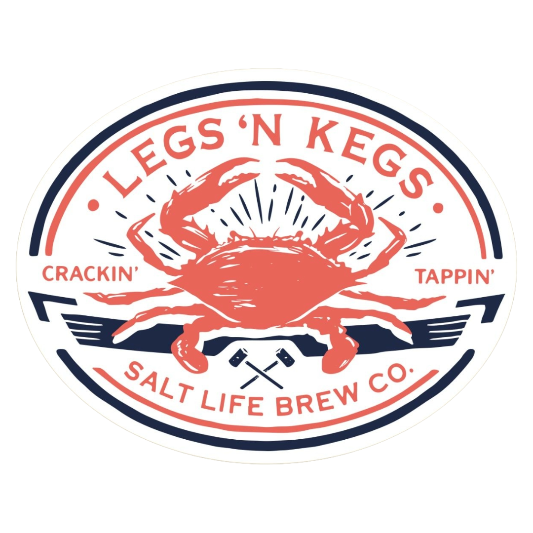 Salt Life Sticker SAD982 Legs and Kegs Brew - White