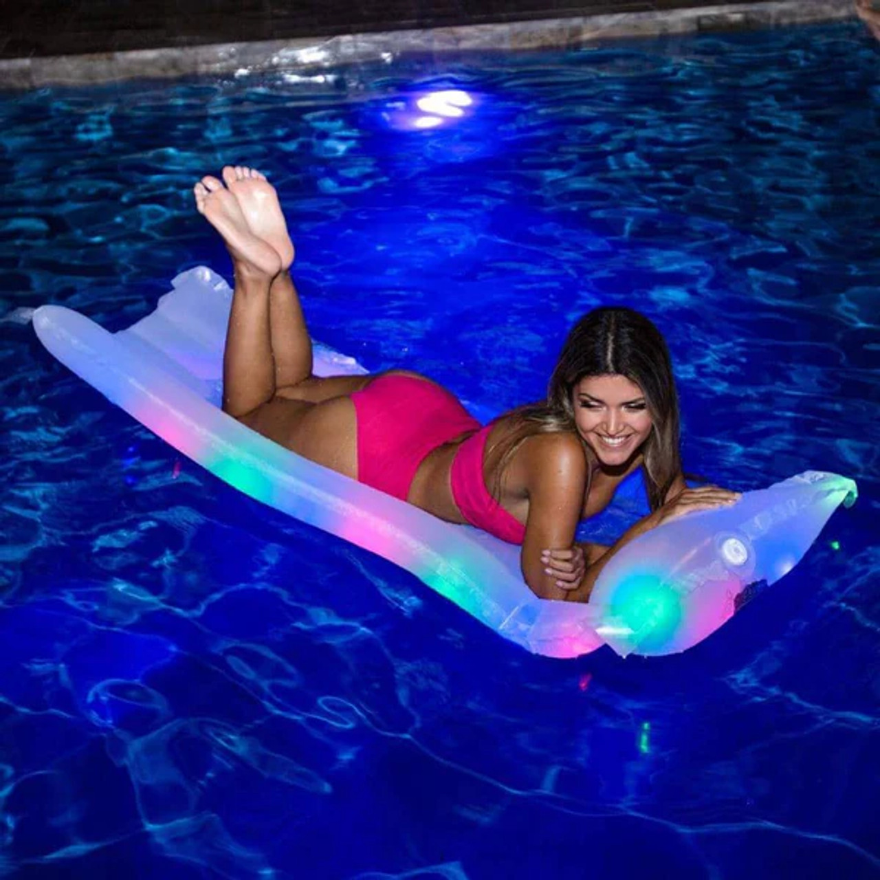 PoolCandy Illuminated LED Pillow Raft PoolCandy Illuminated LED Pillow Raft
