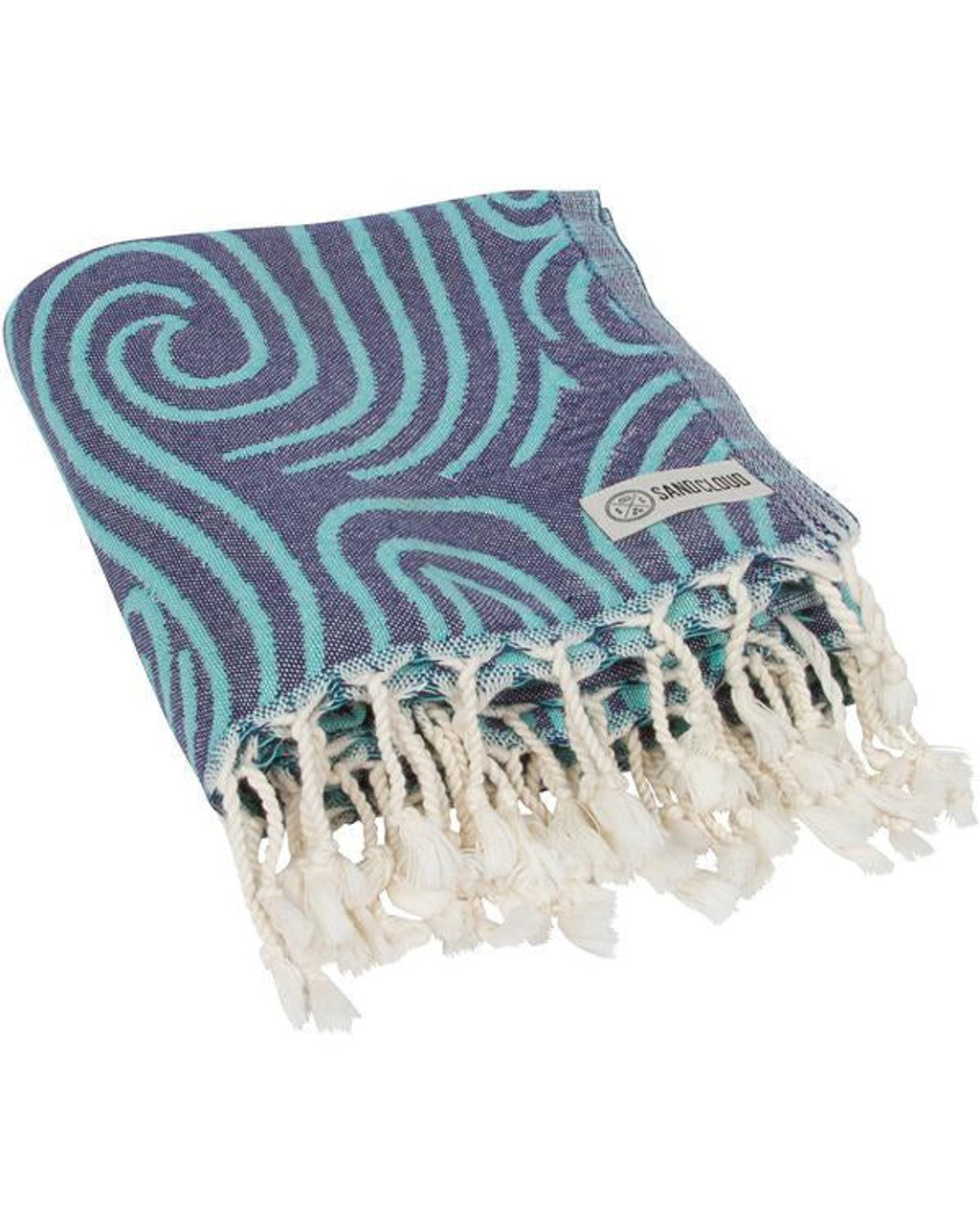 Sand Cloud 100% Turkish Organic Cotton Towel - Mint Swirl Turtle - 38x64