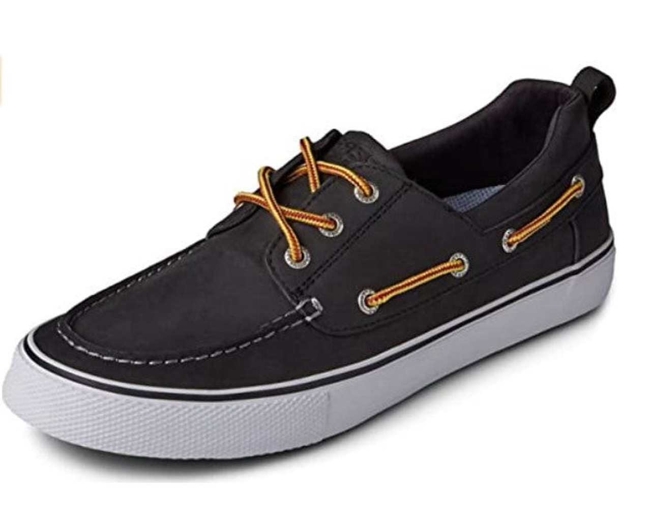 Sperry® Men's Bahama 3-Eye Leather Boat Shoe - Black/White