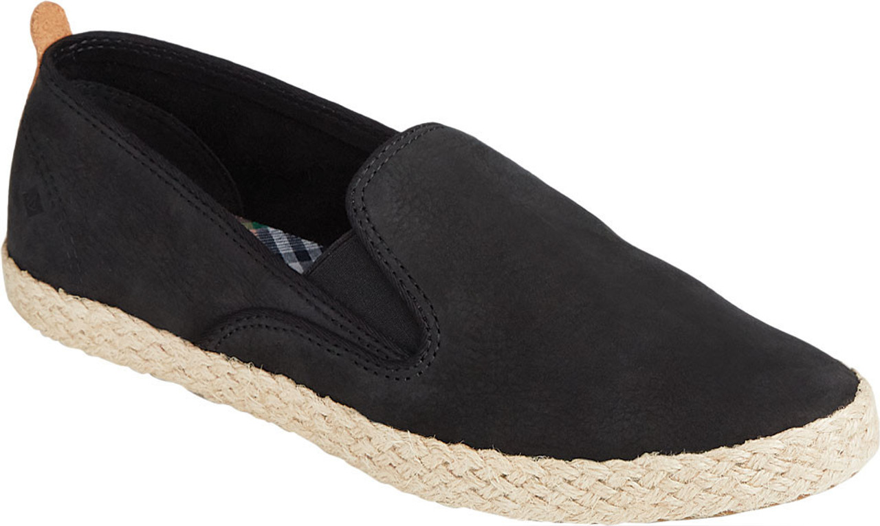 Sperry Women's Sailor Twin Gore Leather/Jute Boat Shoe - Black