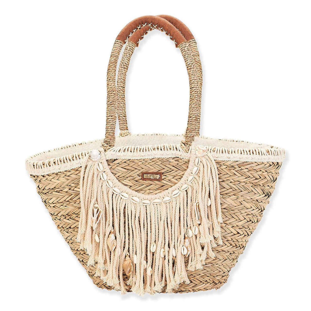 Sun 'N' Sand Seagrass Cotton Shoulder Tote - Natural