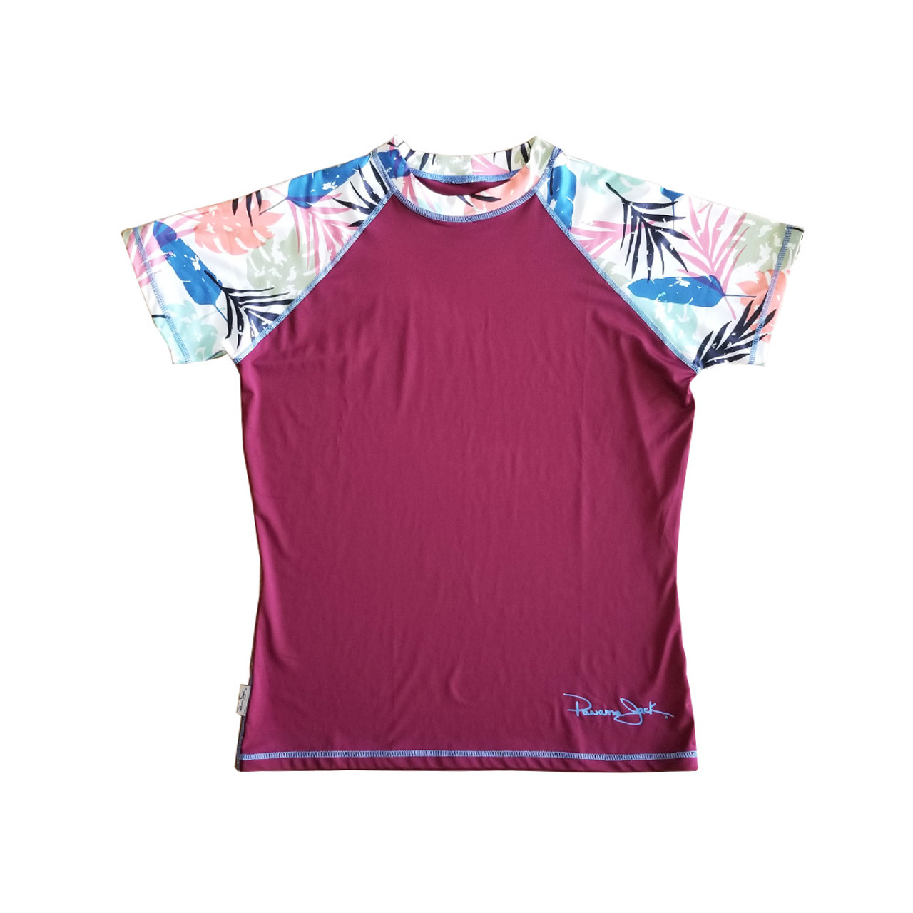 Panama Jack Ladies' Loose Fit Short Sleeve Rashguard - Navy/Havana