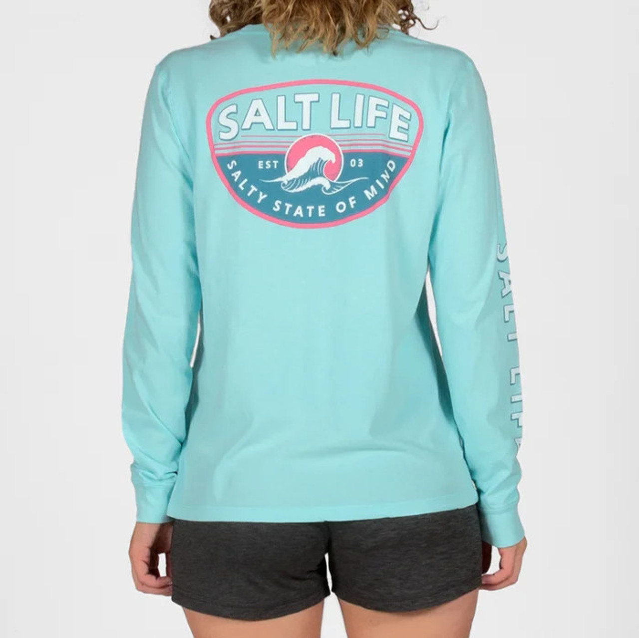 Salt Life Morning Wave Long Sleeve Tee - Atlantis