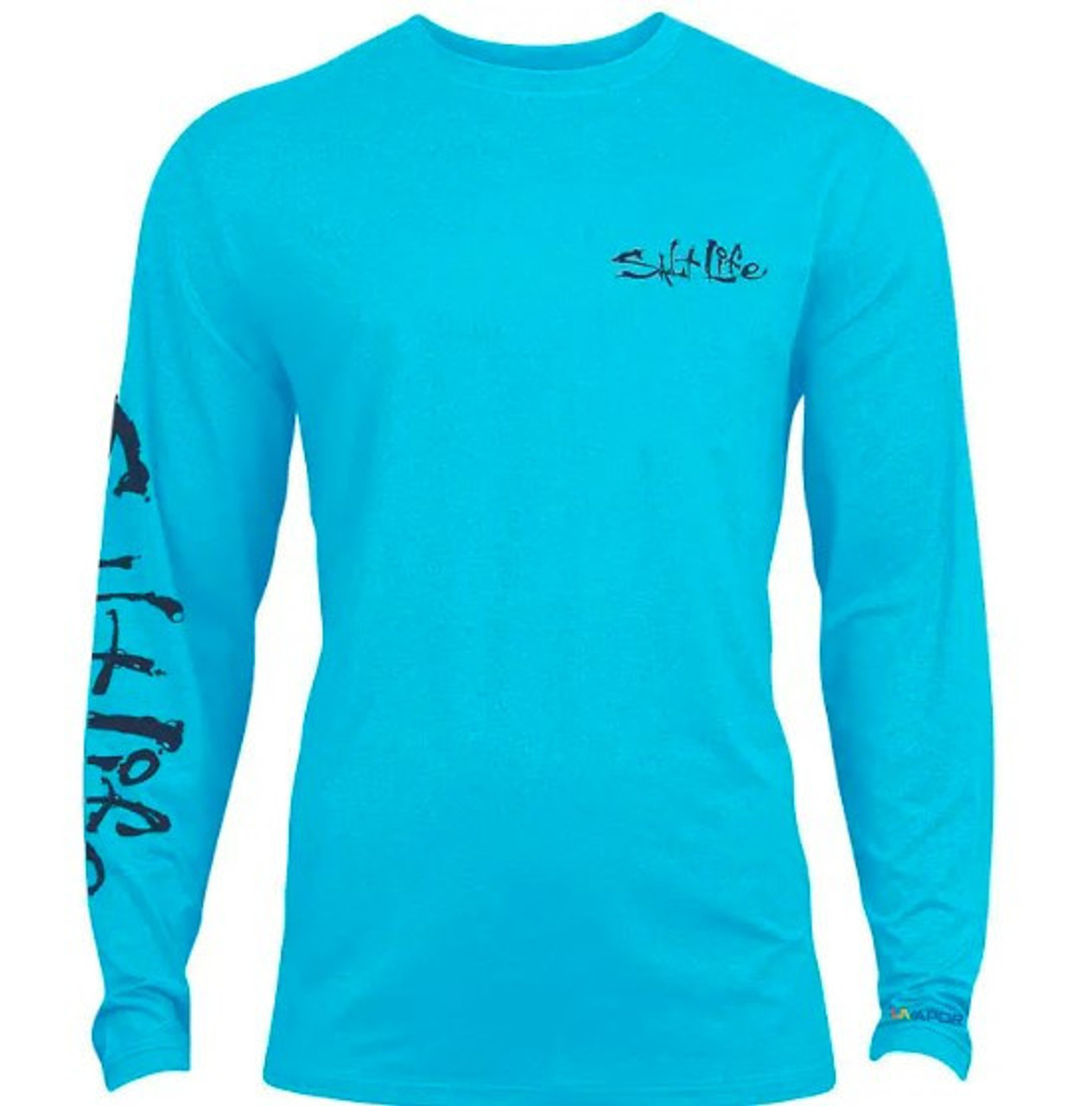 Salt Life Salty Essentials SLX Long Sleeve Performance Shirt - Turquoise Heather