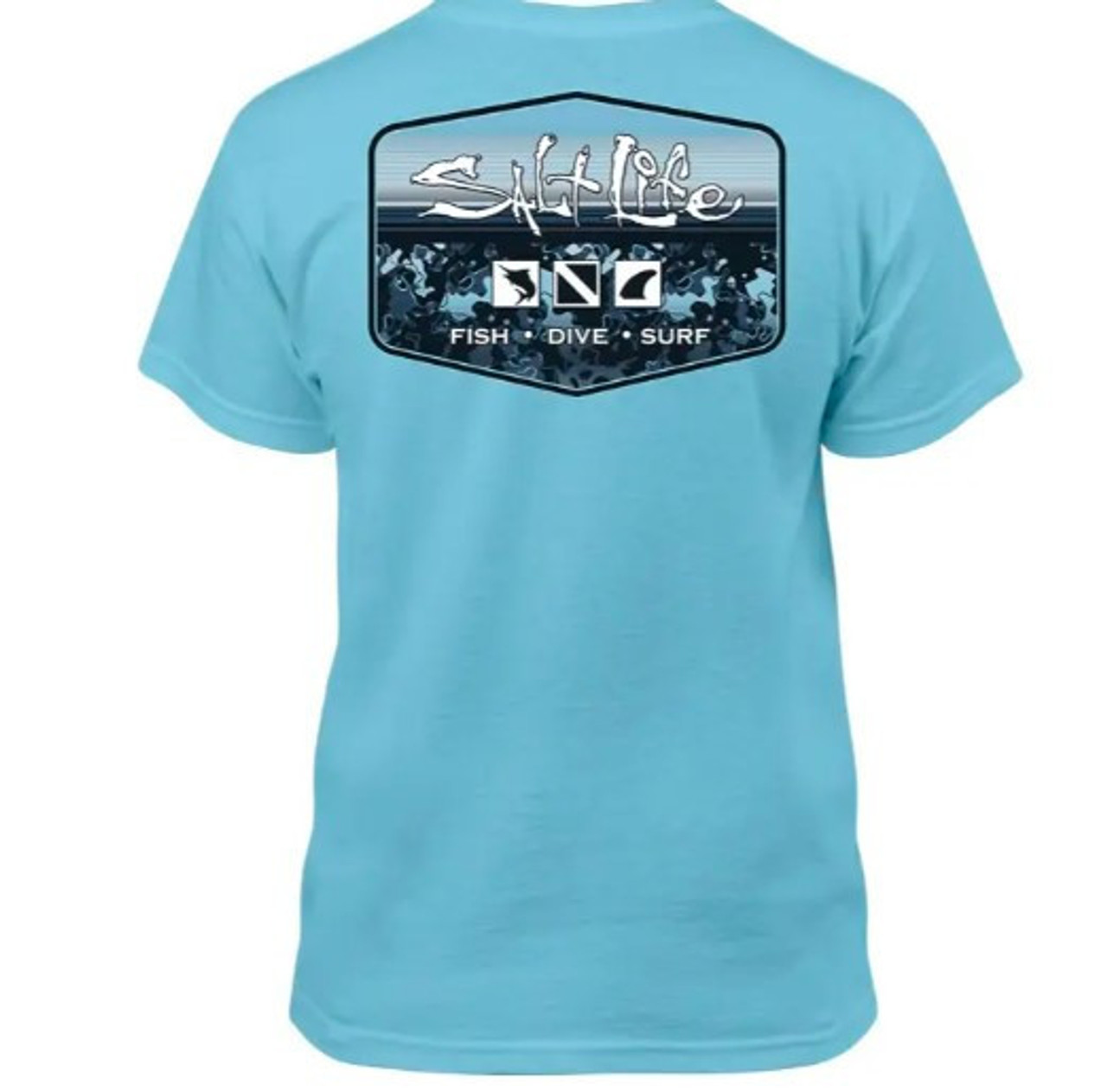 Salt Life Youth Liquid Depth Badge Tee - Sky Blue