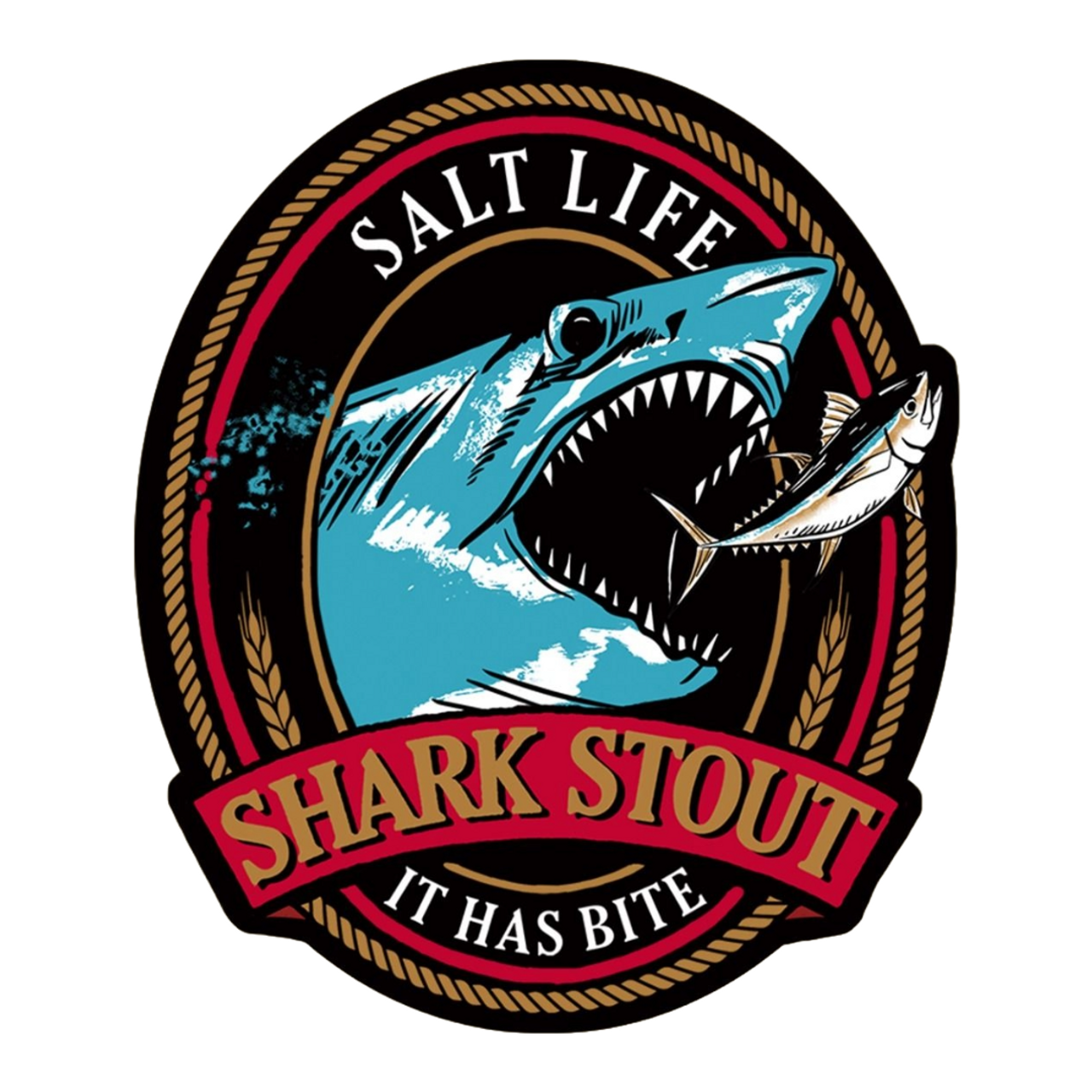 Salt Life SAD978 Shark Stout Sticker - Black