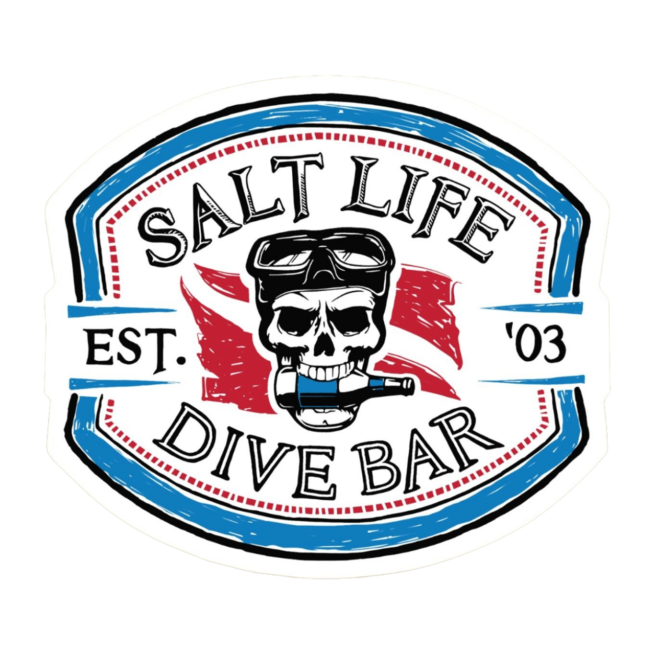 Salt Life SAD981 Dive Bar Sticker - White