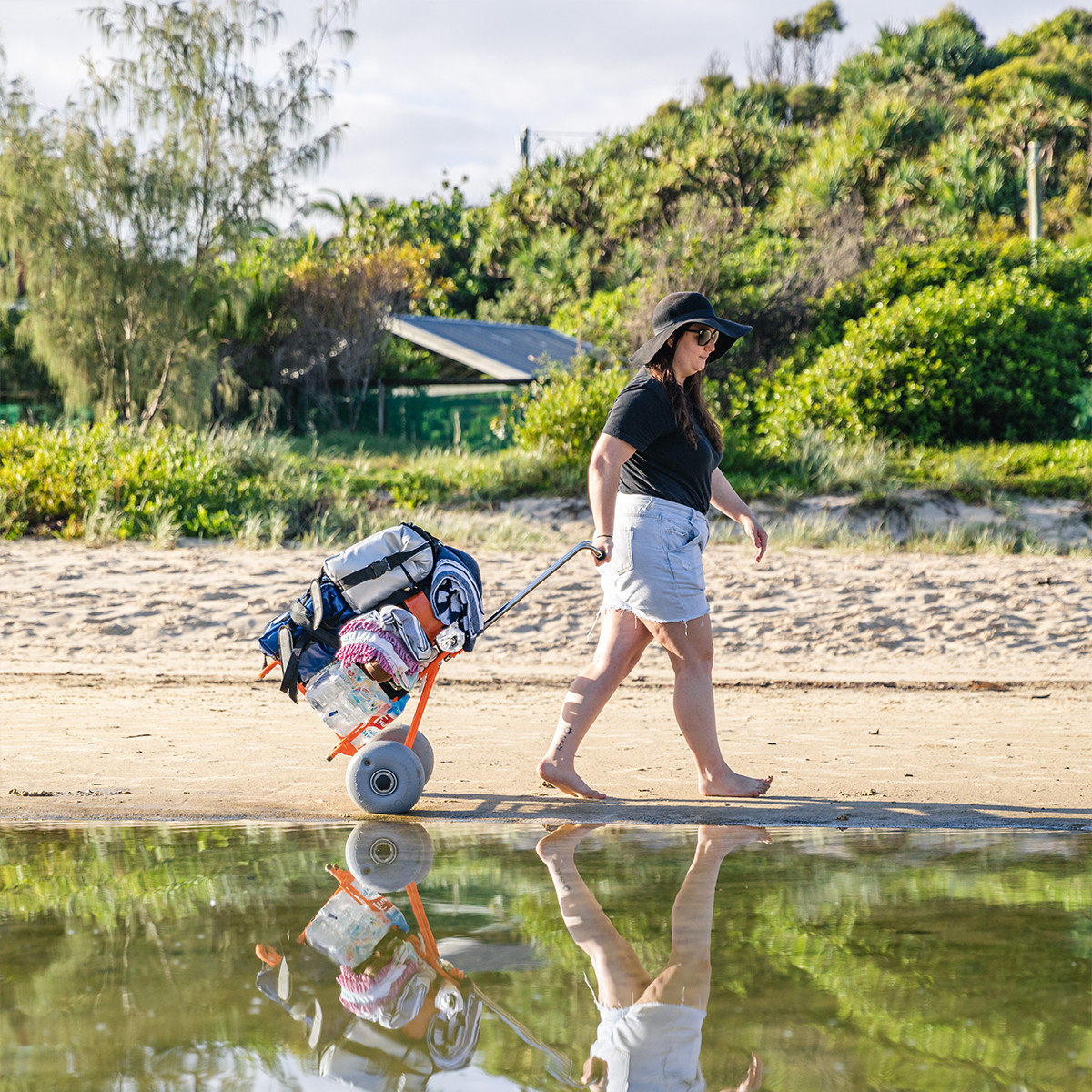 Wheeleez WZ1-BCFM Beach Cart Folding Mini - Orange