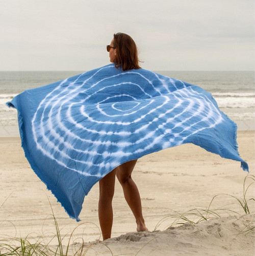 Sand Cloud 100% Turkish Organic Cotton LG Towel - Shock Waves Tie Dye - 50x68