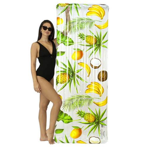 PoolCandy Inflatable Tropical Print Pool Raft - 74x30 Inches