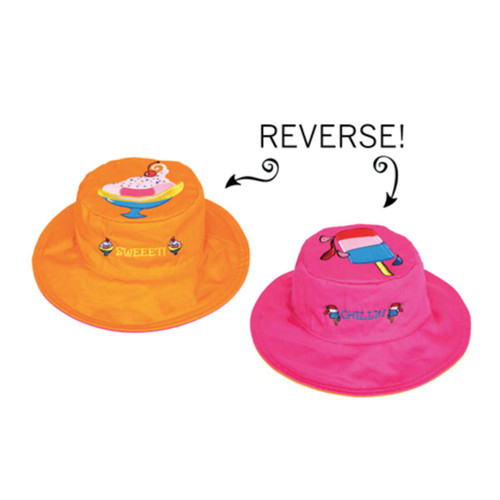 Luvali 'Flapjacks' Kids Reversible Sun Hat Sweet Sundae/Chillin
