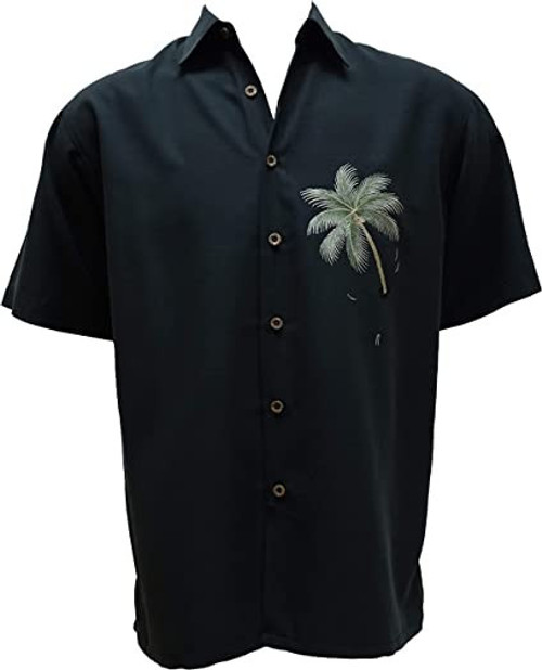 Bamboo Cay - Men's Hidden Palm Shirt - Black