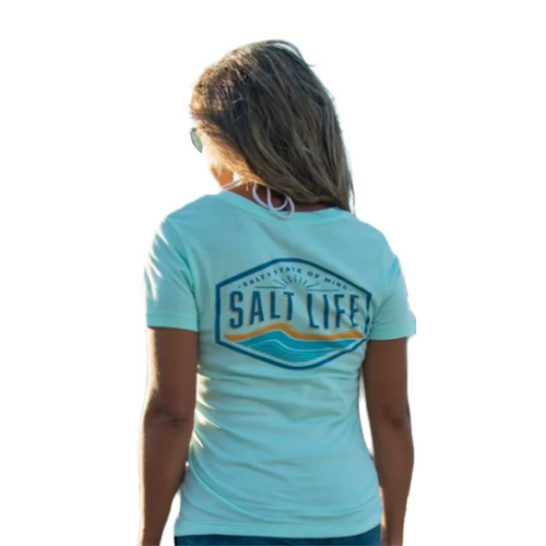 Salt Life Rays And Waves Tee - Aruba Blue