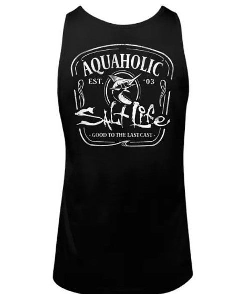 Salt Life Good Cast (Aquaholic) Tank Top - Black