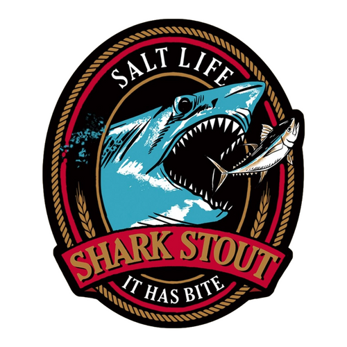 Salt Life SAD978 Shark Stout Sticker - Black