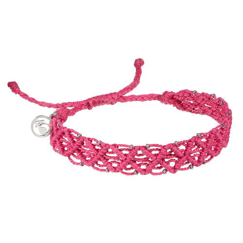 4ocean Pink Tropic Cross Seas Braided Bracelet