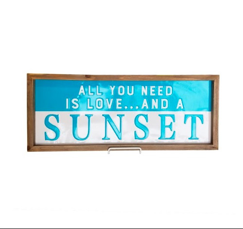 All You Need is Love and a Sunset Plaque and Frame