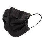 GS-PPE200Ba - Karat 3-Ply Face Mask with Ear Loops, Black Unwrapped (Box of 50)