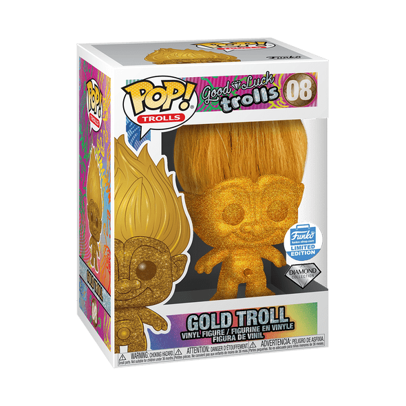 Funko POP! Retro Toys Trolls Gold Troll (Diamond Glitter) #8 Funko Exclusive