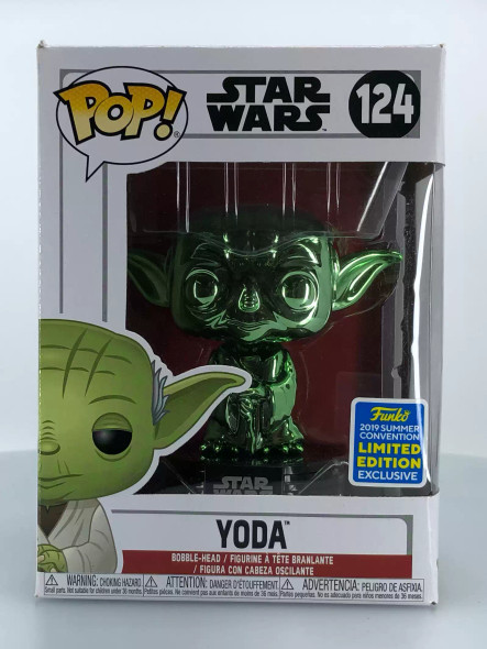 Funko POP! Star Wars Chrome Yoda (Green) #124 Vinyl Figure - (95705)