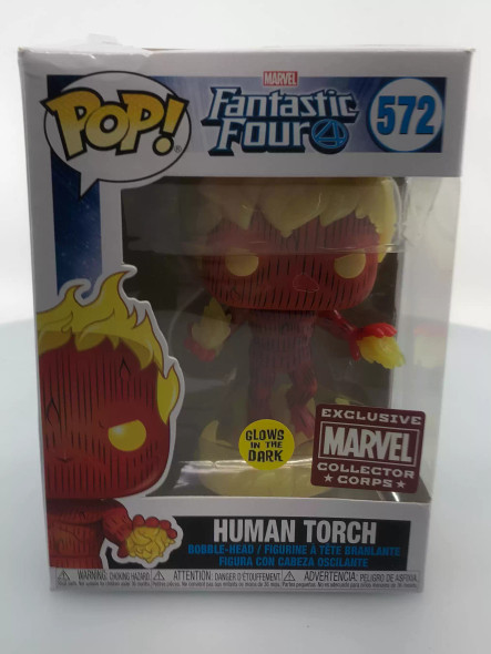 Funko POP! Marvel Fantastic Four Human Torch (Translucent) #572 Vinyl Figure - (109337)